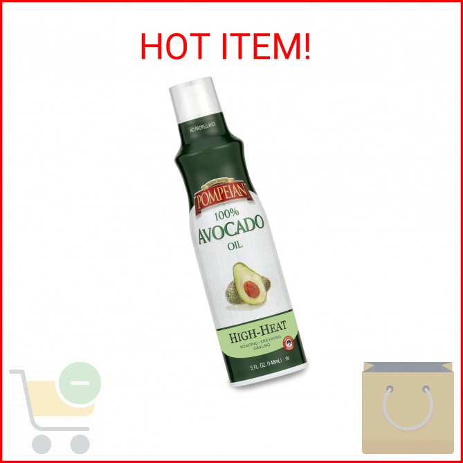 Pompeian 100% Avocado Oil Cooking Spray – 5 Fl Oz – No Propellants – High Heat O