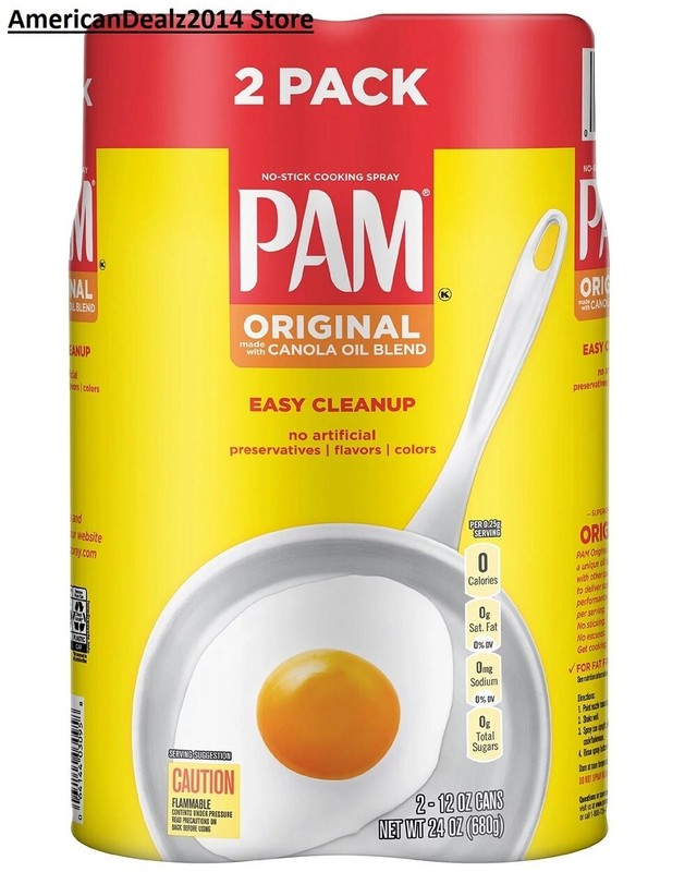2 PACK - PAM Original Cooking Spray 12 oz (Total 24 oz) Lowest Prices!!