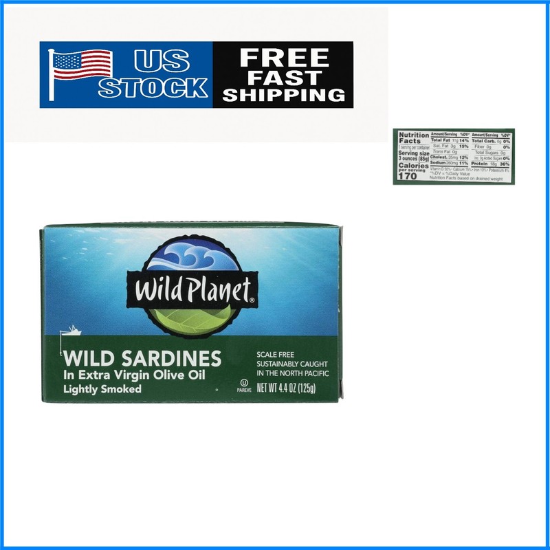 Heart-Healthy Wild Sardines in Extra Virgin Olive Oil – Value 12 Pack, 4.375 Oz