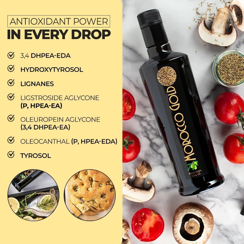 Morocco Gold New Harvest Extra Virgin Olive Oil – Cold Pressed – Polyphenol Rich gallery
