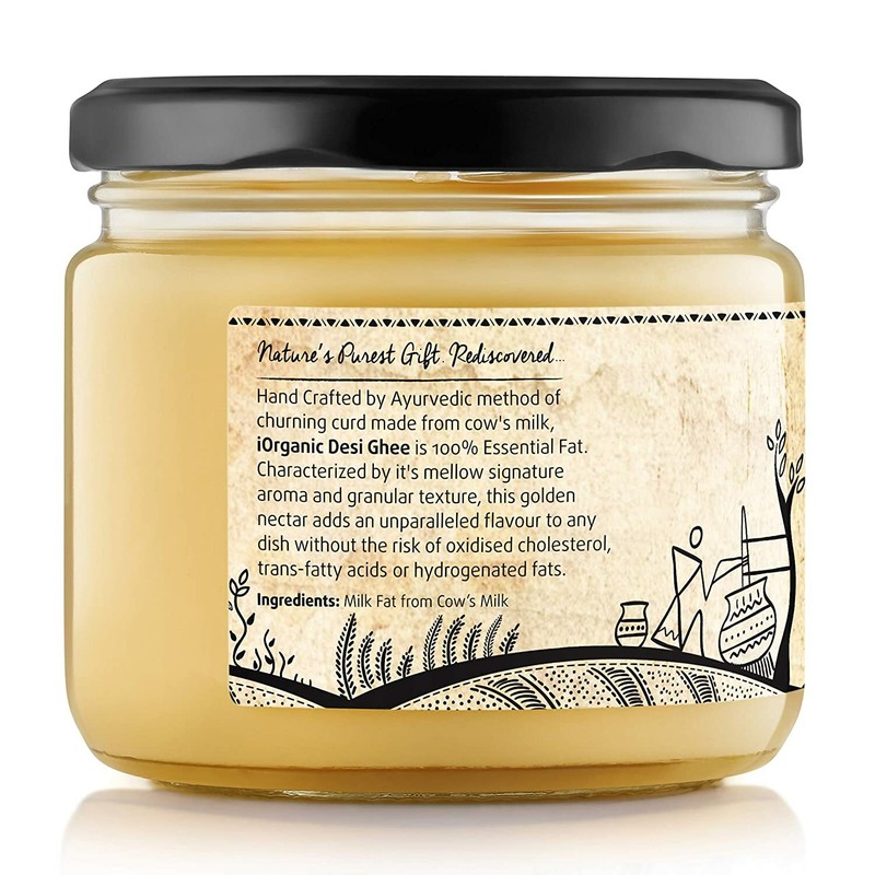 iOrganic A2 Pure Cultured Vedic Desi Cow Ghee Traditional Bilona Method 250 ML gallery