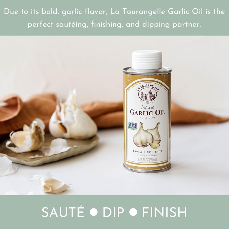 La Tourangelle, Garlic Oil, High Oleic Oil for Cooking Pastas, 8.45 Fl Oz gallery