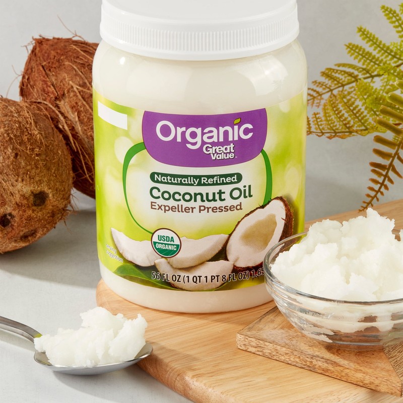 Great Value Organic Naturally Refined Coconut Oil – Versatile, 56 fl oz