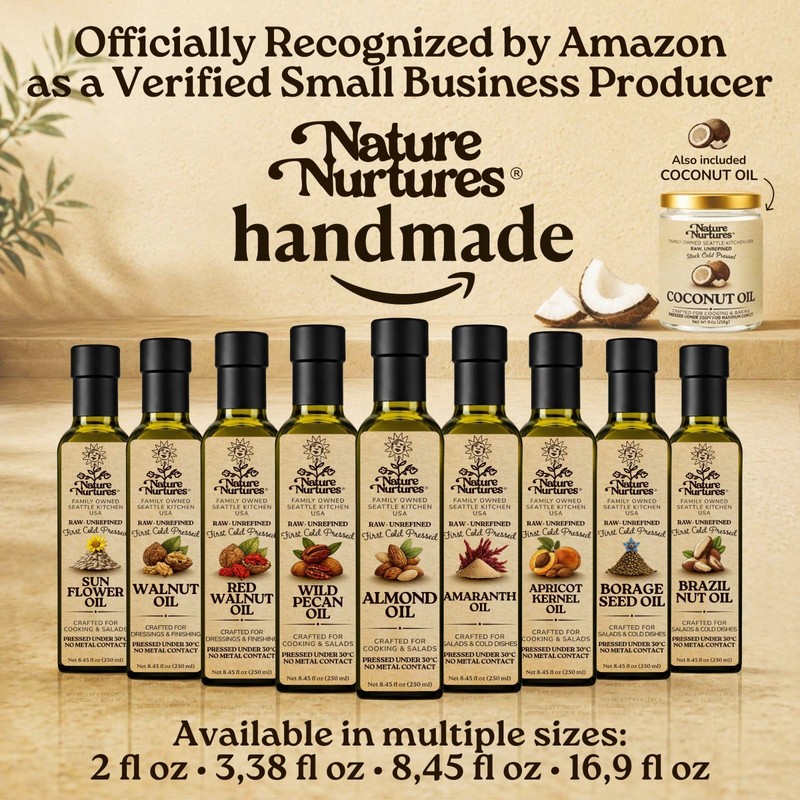Almond Oil for Cooking Raw Unrefined First Cold-Pressed Below 30C Made in USA gallery