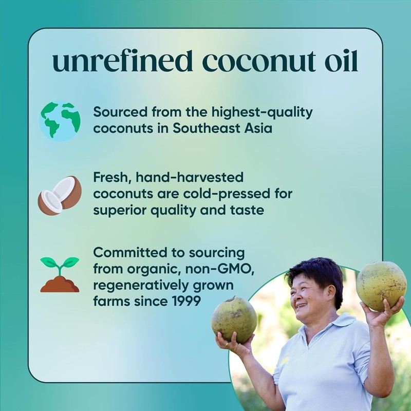 Nourishing Organic Virgin Coconut Oil 15oz - Cold-Pressed, Sustainably Sourced gallery