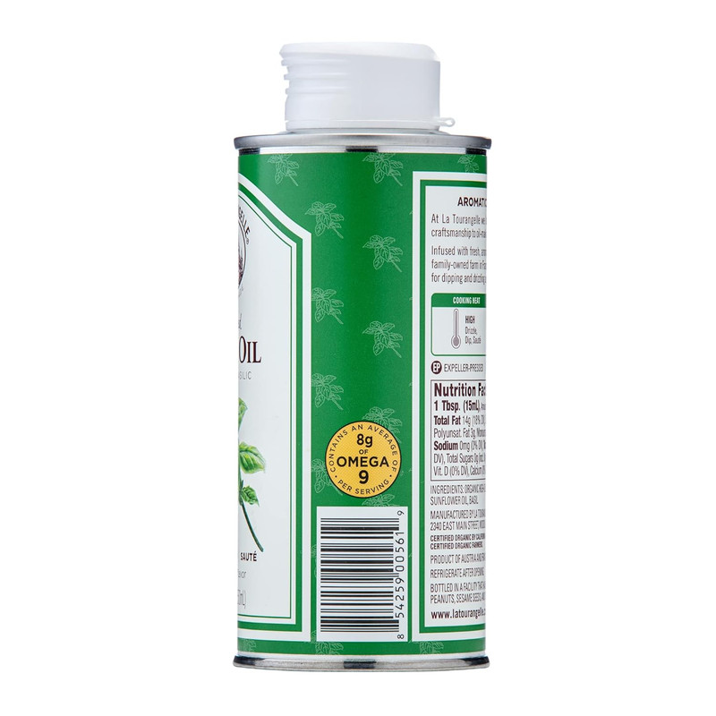 La Tourangelle, Basil Oil, Expeller-Pressed High-Oleic Oil, Great for Salads, Fi gallery