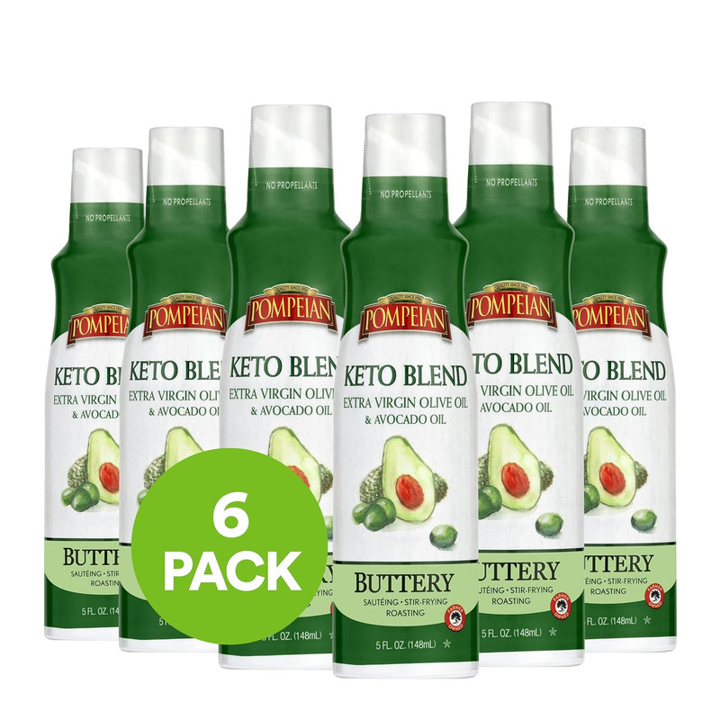 Pompeian Keto Extra Virgin Olive Oil & 100% Avocado Oil Cooking Spray, No Propel