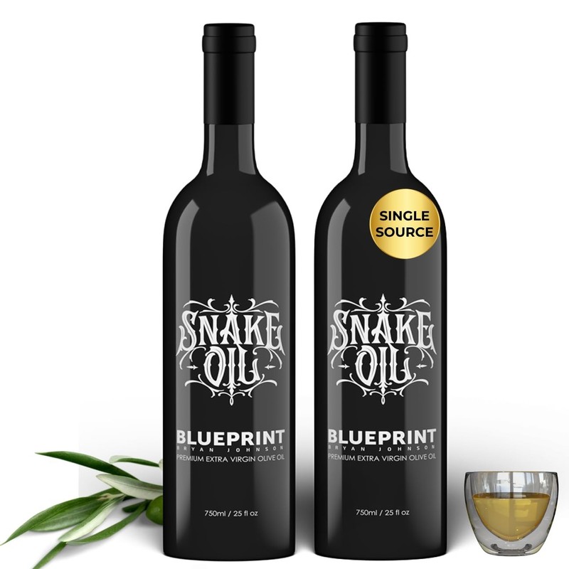 Blueprint by Bryan Johnson Olive Oil–Snake Oil- Extra Virgin Olive Oil–2 Pack