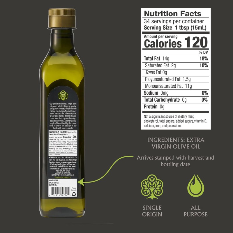 Moroccan Extra Virgin Olive Oil 500ml Cold Pressed High Polyphenol 0.2% gallery