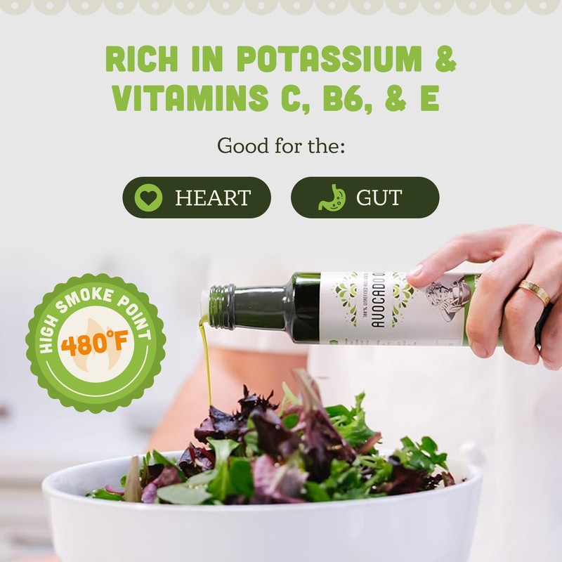 Extra Virgin Avocado Oil - 100% Cold Pressed, 2 Bottle Pack, 8.4 fl oz each. gallery
