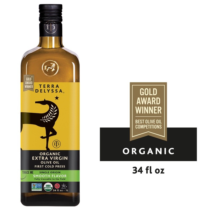 Organic Extra Virgin Olive Oil Cold Pressed 34oz Healthy Cooking Dressing New