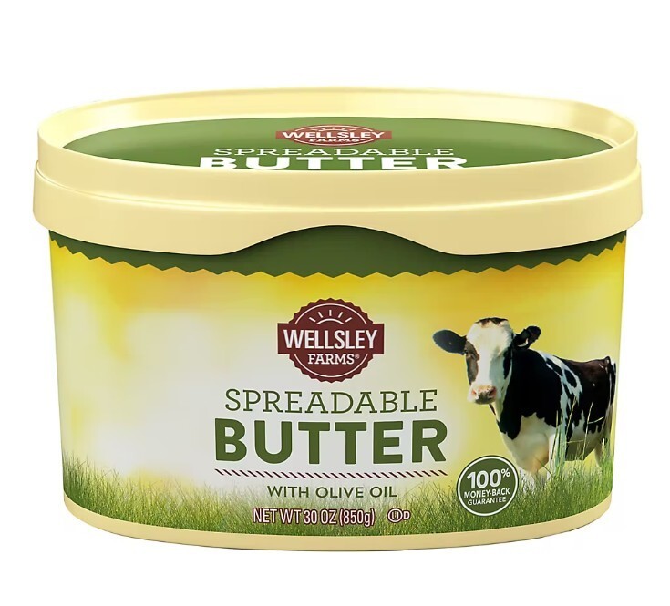 Wellsley Farms Spreadable Butter with Olive Oil, 30 oz.