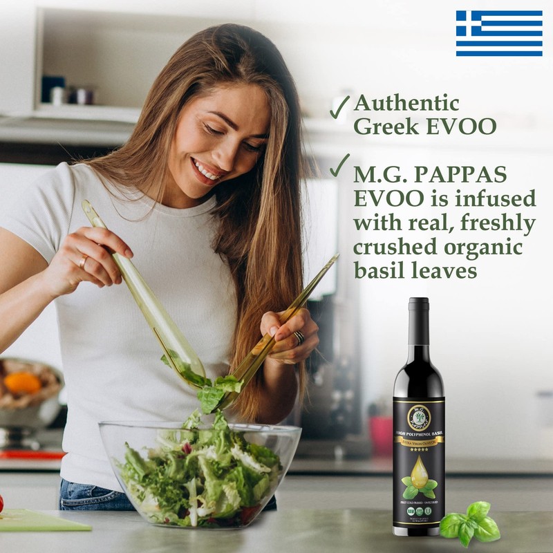 M.G. PAPPAS High Polyphenol Rich Basil Infused Olive Oil - Extra Virgin Olive... gallery