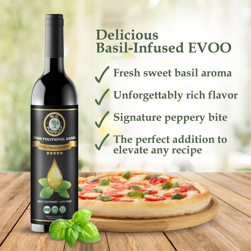 M.G. PAPPAS High Polyphenol Rich Basil Infused Olive Oil - Extra Virgin Olive... gallery
