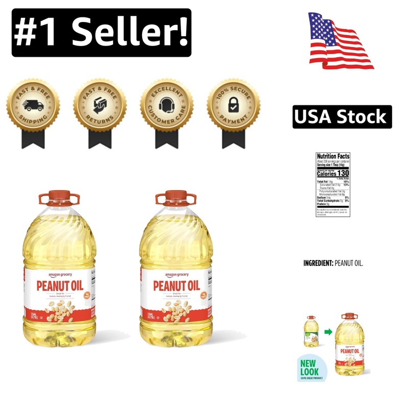 Quality 128 Fl Oz Peanut Oil (Pack of 2) – Trust Amazon Fresh for Your Cooking