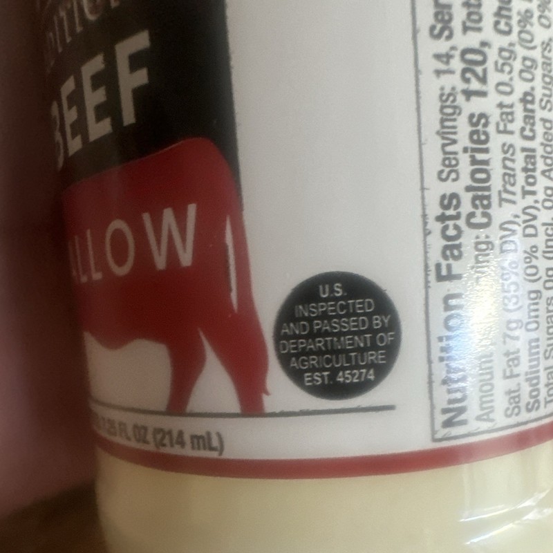 Butcher Box Traditional Beef Tallow, Cooking & Serving Oil, 214 mL Jar, 11/2026 gallery