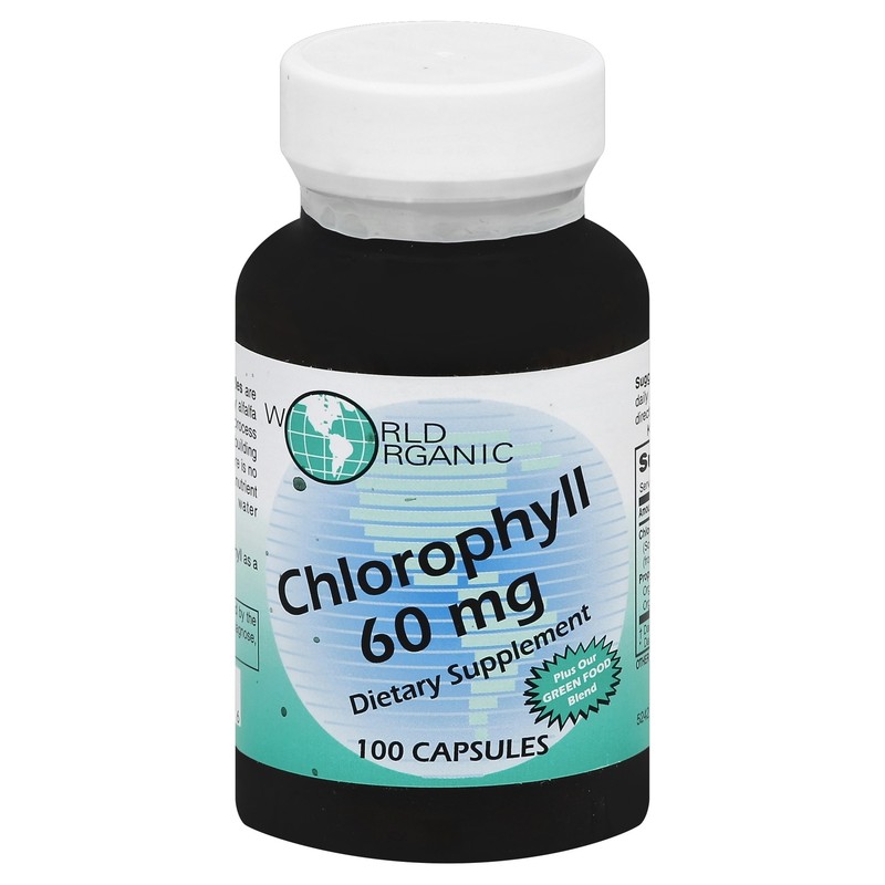 World Organic Chlorophyll 60Mg 100 Capsules (Pack of 3)