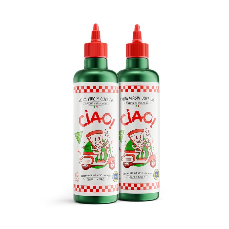 2-PACK of CIAO Sicilian Extra Virgin Olive Oil – First Cold-Pressed, High Pol…
