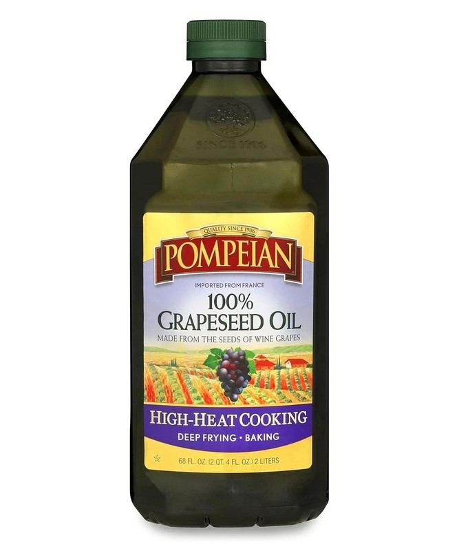 Pompeian 100% Grapeseed Oil, Light & Subtle Flavor for High-Heat Cooking 68oz .
