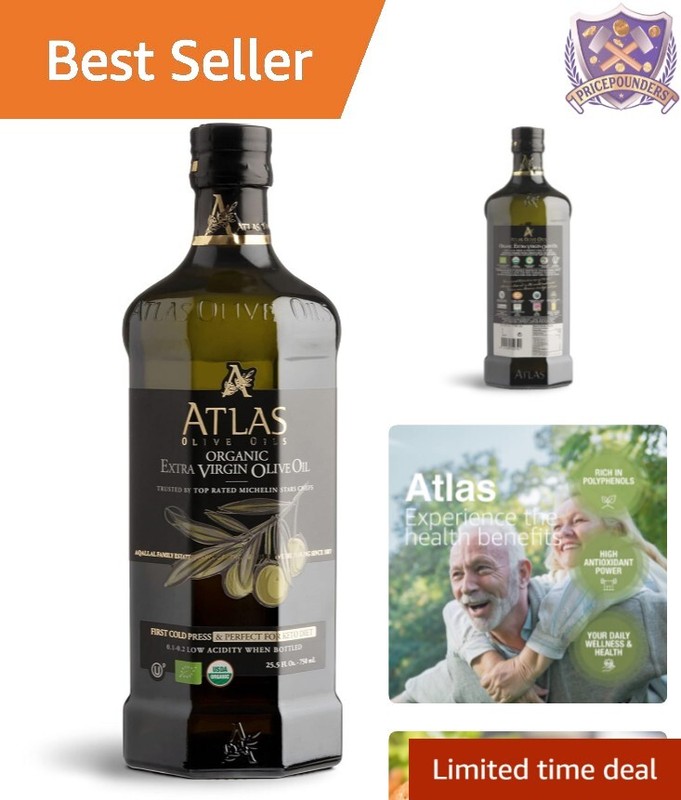 Newly Harvested Atlas 750 mL Organic EVOO – Chef’s Choice for Exquisite Dishes