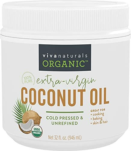 Organic Coconut Oil Unrefined,Cold-Press Extra Virgin, Cooking & Hair Oil, 32 Oz
