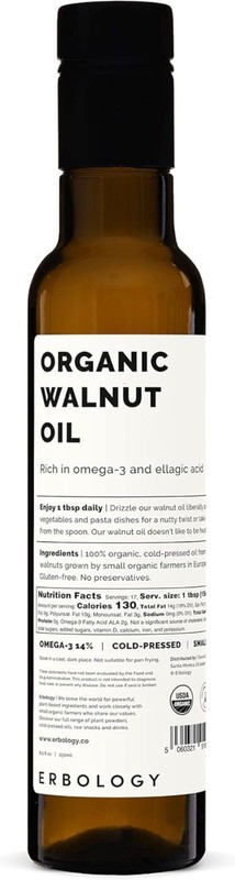 Sustainable Organic Walnut Oil - 8.5 Fl Oz Cold-Pressed for Optimal Wellness gallery