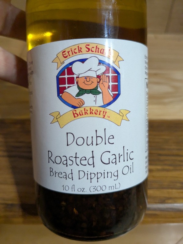 Erick Schat's Bakery Double Roasted Garlic Bread Dipping Oil 10 Oz Glass Bottle gallery