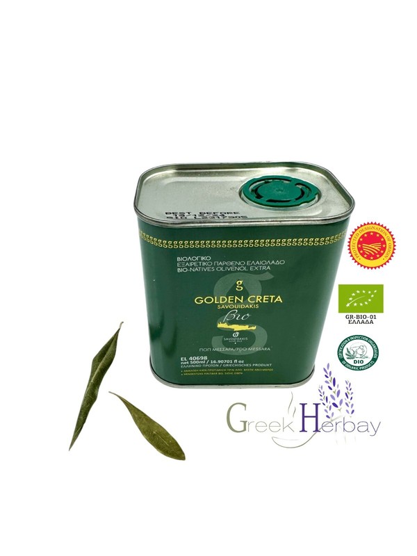 Organic Greek Cretan Extra Virgin Olive Oil Koroneiki Single Variety 500ml PDO