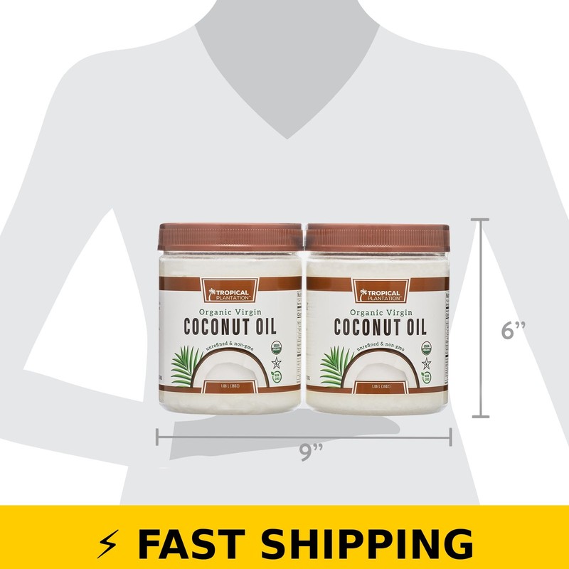 Tropical Plantation Organic Coconut Oil 72 fl oz, 2 Pack gallery