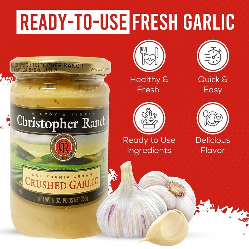 Convenient 9 Oz Crushed Garlic in Olive Oil - , Gluten-Free, and Flavorful gallery