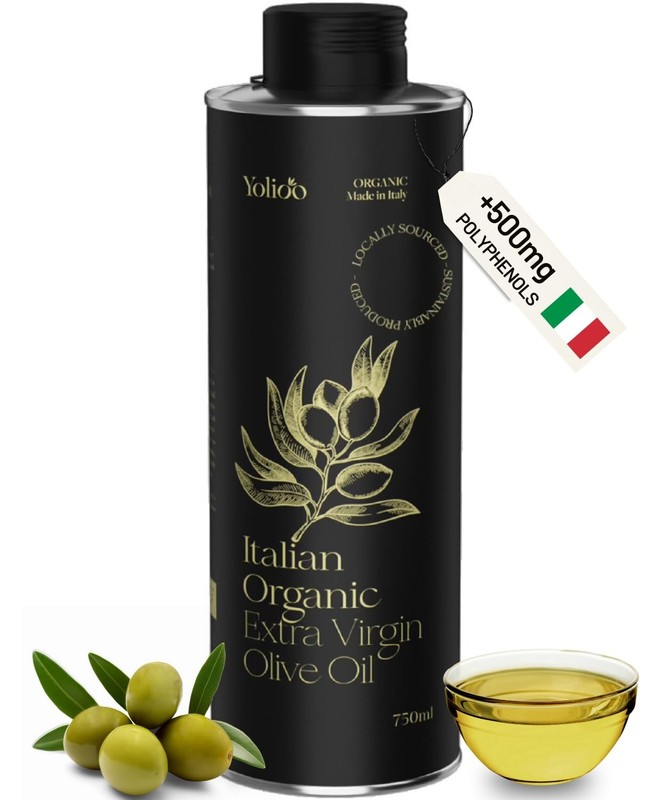 Extra Virgin Olive Oil Organic 100% Italian Cold Pressed Polyphenol Rich