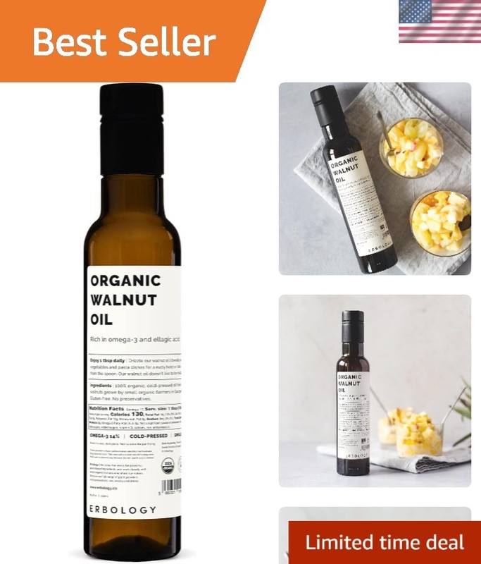 Sustainable Organic Walnut Oil – 8.5 Fl Oz Cold-Pressed for Optimal Wellness