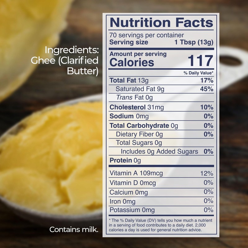 Organic Grass Fed Ghee Clarified Butter | Lactose & Casein Free | High Smoke ... gallery
