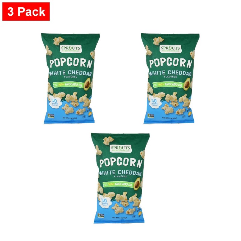 Sprouts White Cheddar Avocado Oil Popcorn 5.5 oz – 3 Packs