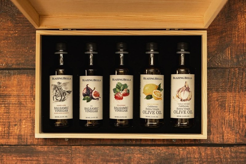 Blazing Bella Chef's Set of Olive Oil and Balsamic Vinegar - Sampler Giftbox gallery