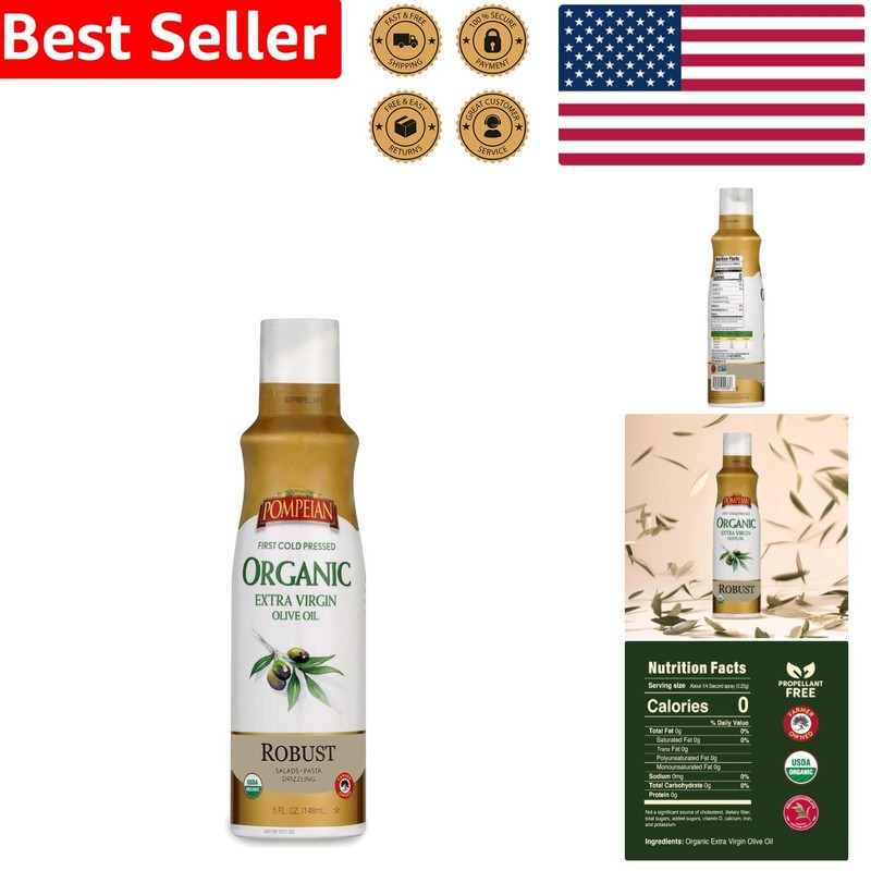 Robust Flavor USDA Organic Extra Virgin Olive Oil Spray – No Propellants, 5 Oz