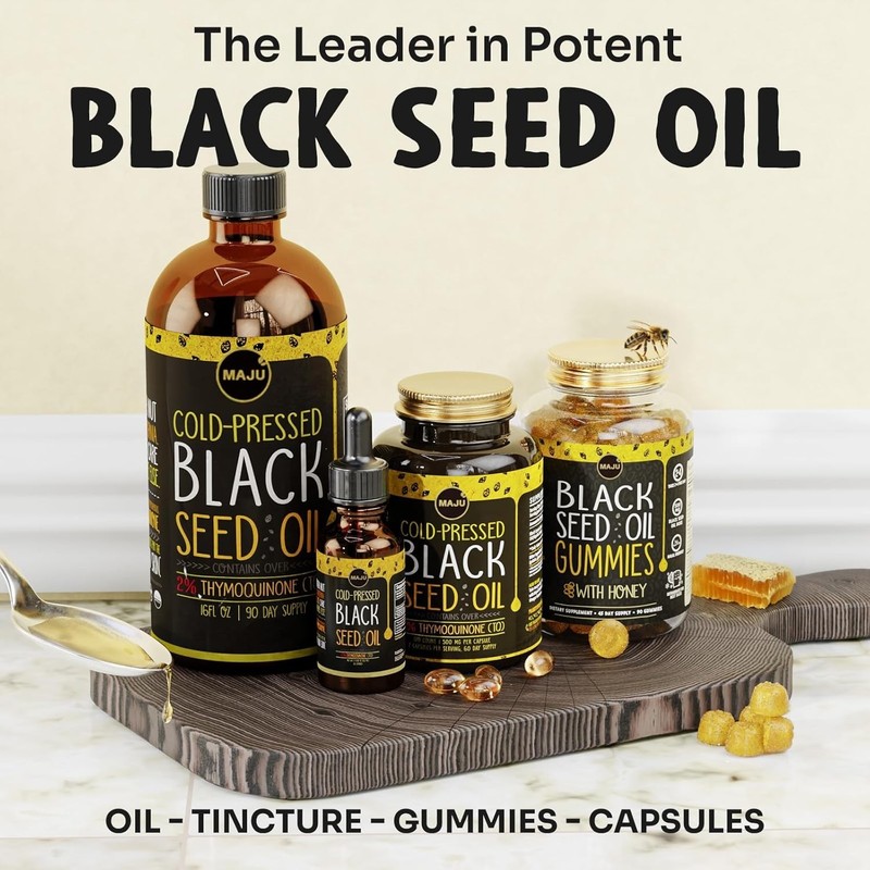 MAJU's Black Seed Oil 16oz: 3X Thymoquinone, Cold Pressed, 100% Turkish Black... gallery