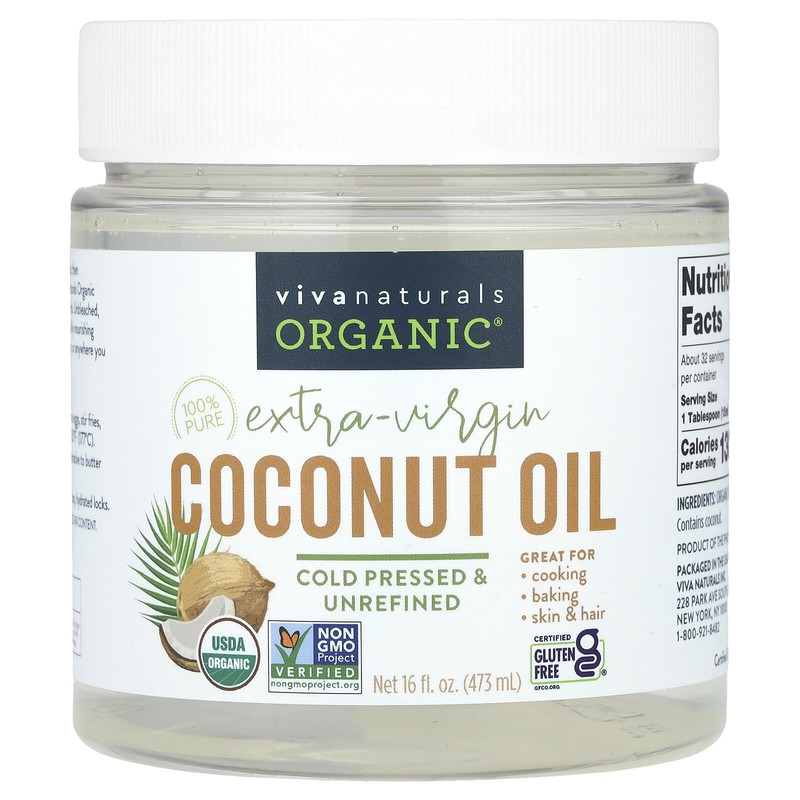 Organic Extra-Virgin Coconut Oil, 16 fl oz (473 ml)
