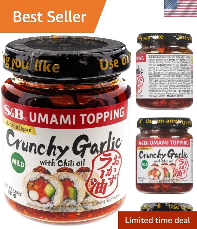 Authentic Japanese Chili Oil with Crunchy Garlic – 3.88 Fl Oz Umami Topping
