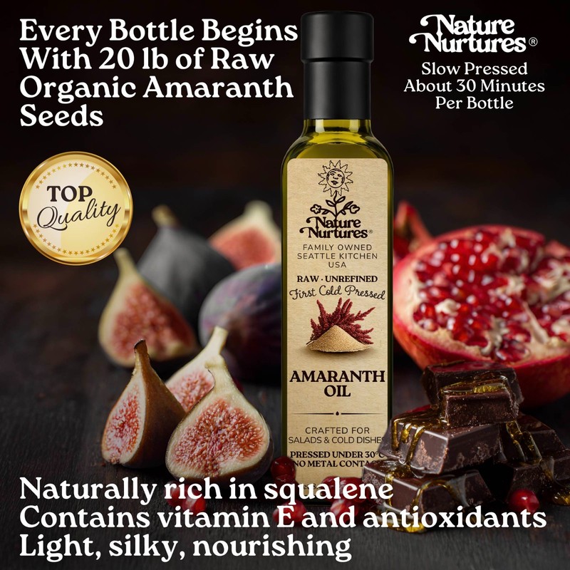 Amaranth Oil for Cooking Raw Unrefined First Cold-Pressed Below 30C Made in USA gallery
