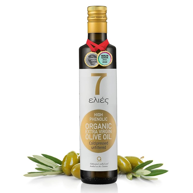 Atsas 7 Olive Oil High in Polyphenols Organic Extra Virgin Olive Oil Unfilt…