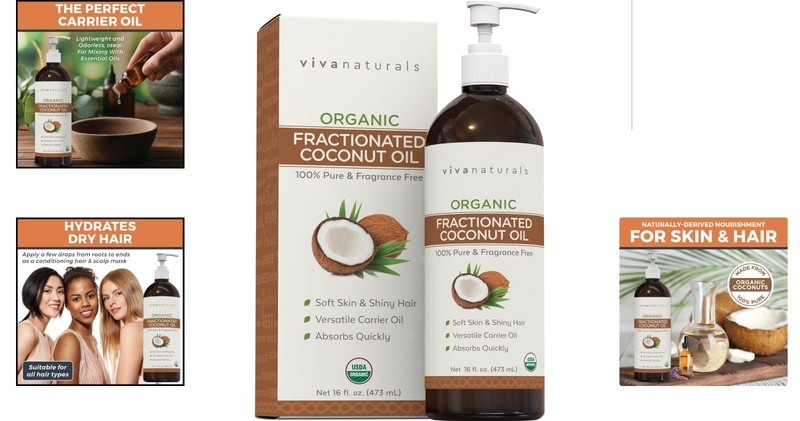 Certified Organic 16oz Coconut Oil - Your Essential Carrier Oil for DIY Beauty gallery