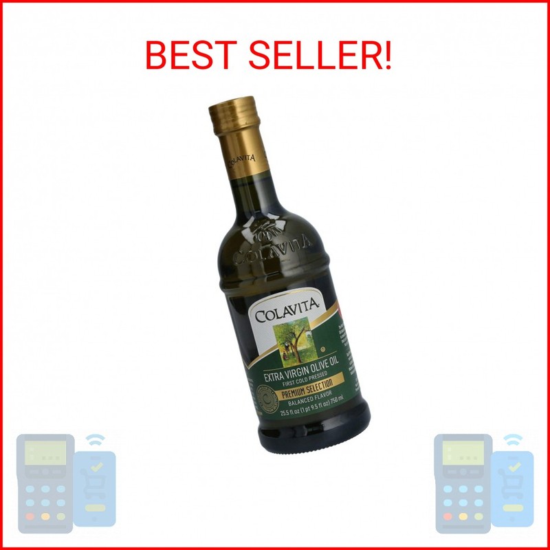 Colavita Premium Selection Extra Virgin Olive Oil Glass Bottle 25.5 Fl Oz
