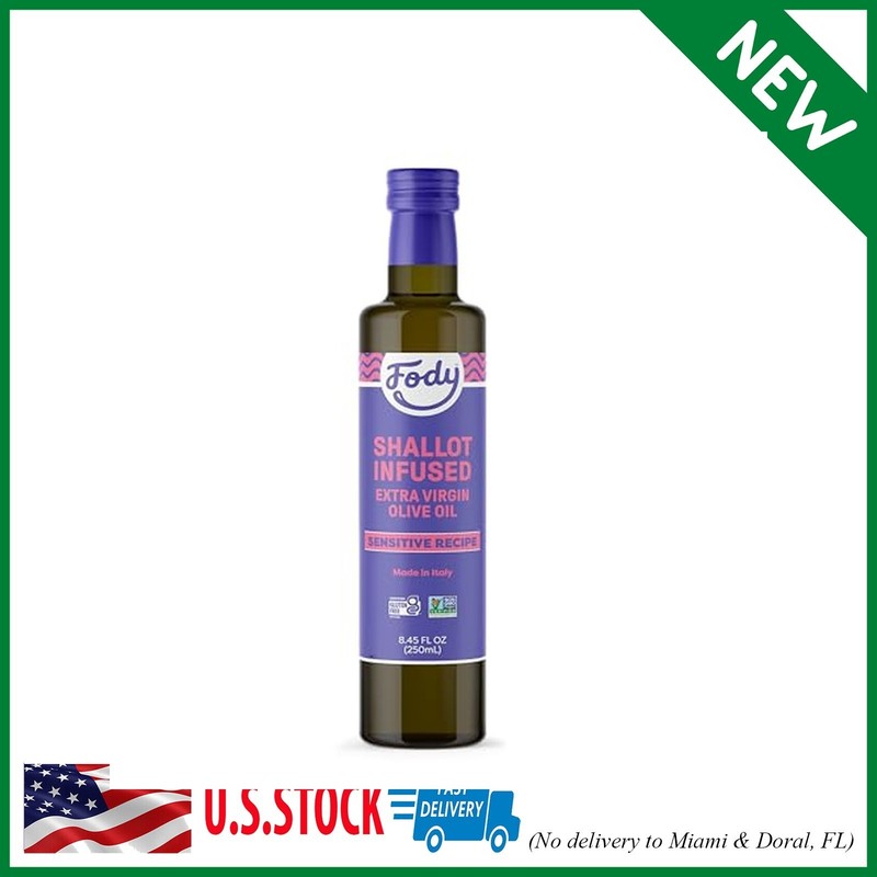 Fody Foods Shallot Infused Extra Virgin Olive Oil, 8.45 Oz, Low FODMAP Certified