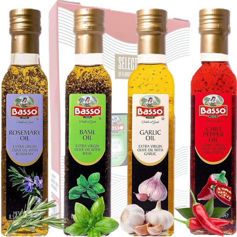 BASSO 1904 – Infused Extra Virgin Olive Oil Gift Box Set First Cold Pressed V…