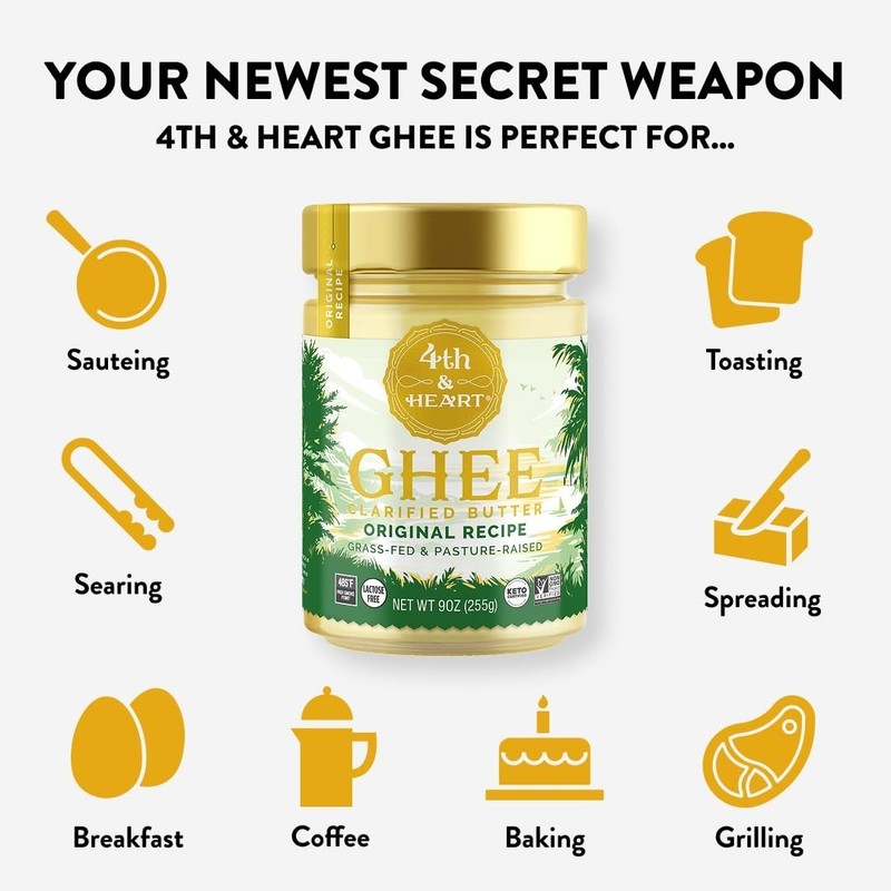 5oz Grass-Fed Ghee Spray Non-Stick Cooking Oil - High Smoke Point 485°F, Pale... gallery