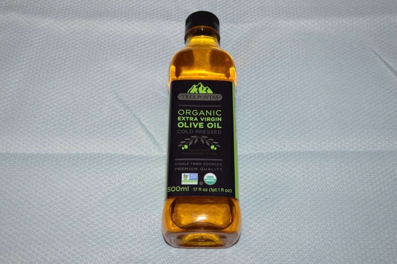 TRES PONTAS ~ ORGANIC ~ EXTRA VIRGIN OLIVE OIL ~ COLD PRESSED ~ 17 FL OZ.