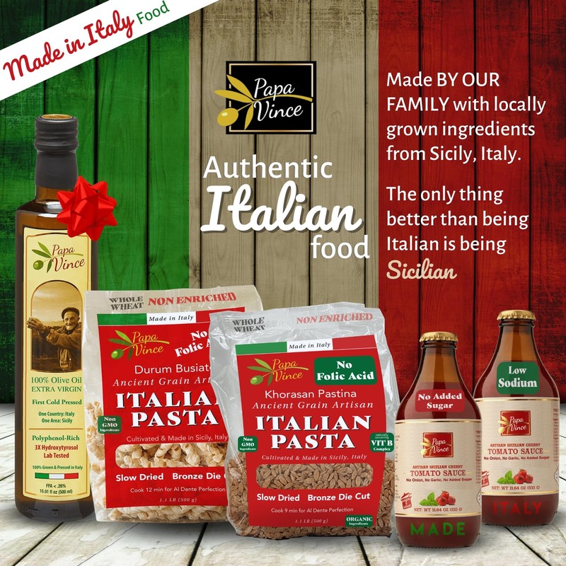 Papa Vince Italian Gourmet Gift Basket Organic Ingredients gallery