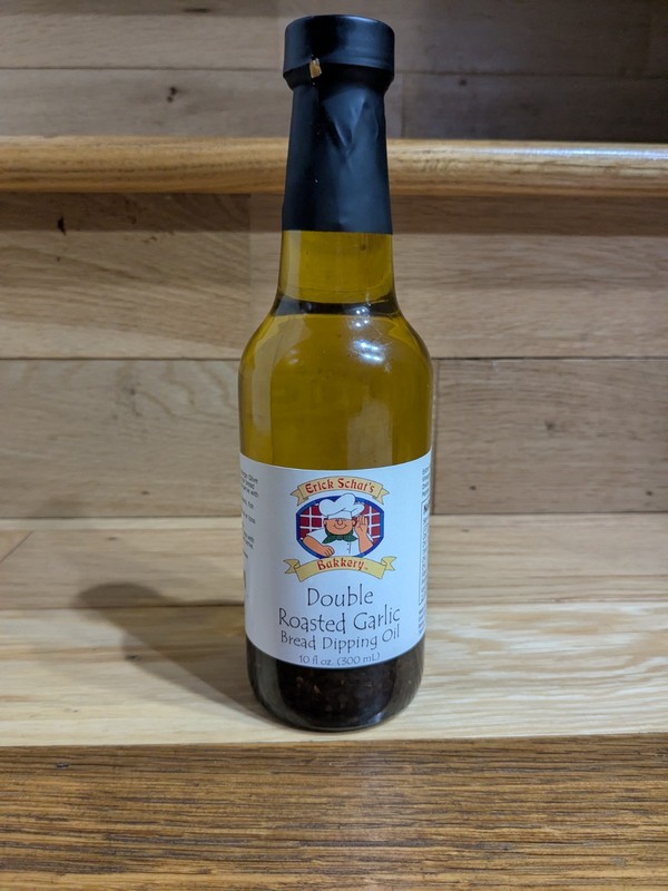 Erick Schat’s Bakery Double Roasted Garlic Bread Dipping Oil 10 Oz Glass Bottle
