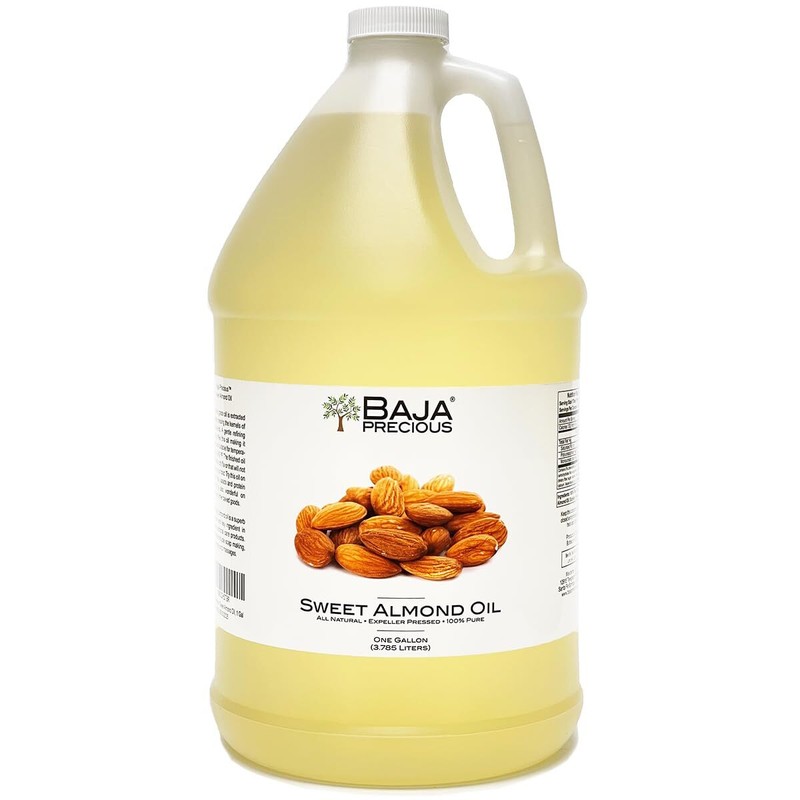 Baja Precious Sweet Almond Oil, 100% Pure 1 Gallon Jug Food Grade Perfect